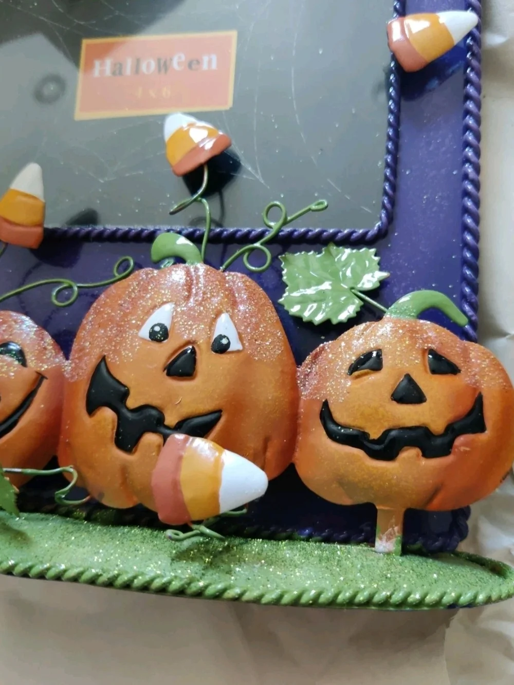 Kohl's Halloween Pumpkin Photo Frame in Purple, Orange, Green